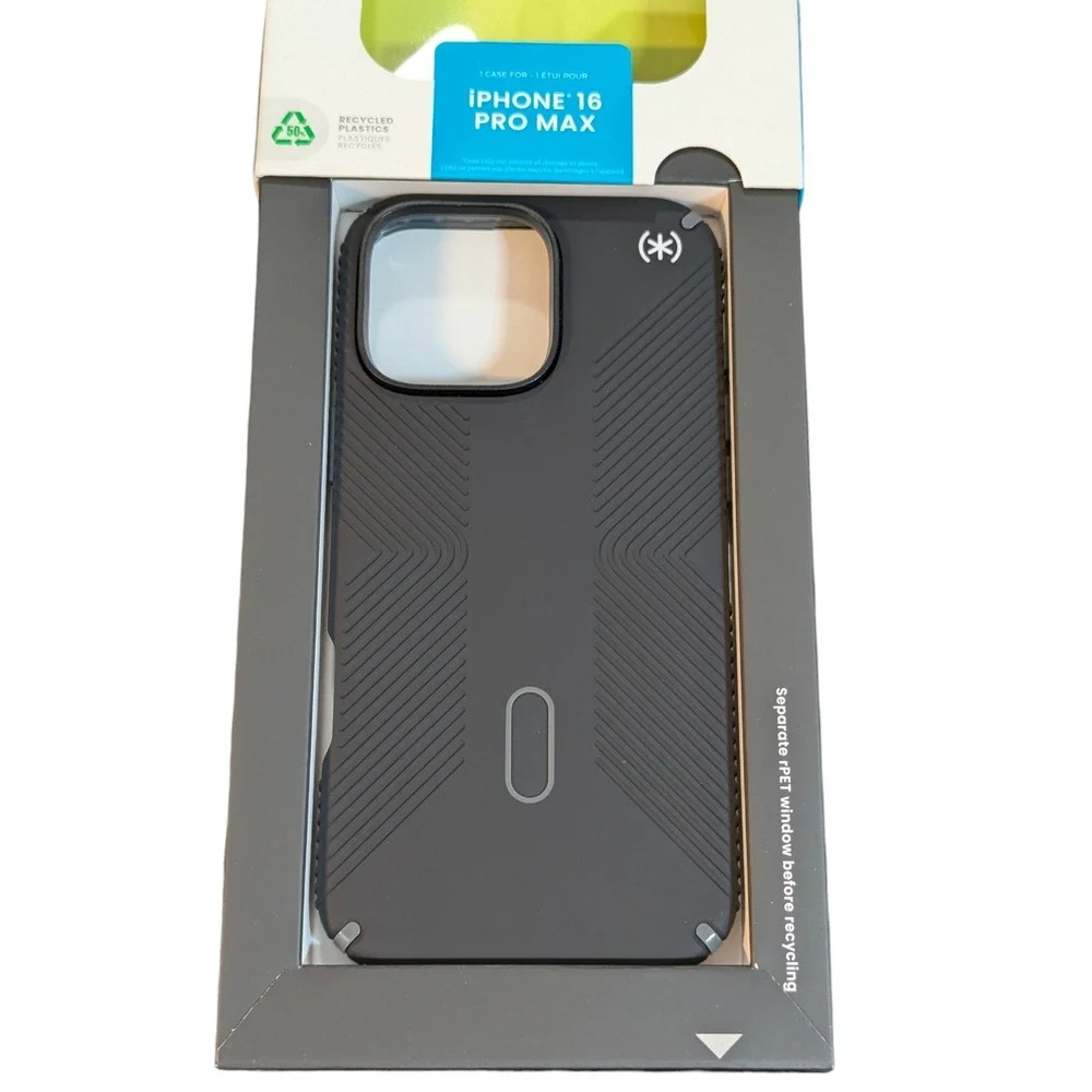 E2-O Speck Presidio2 Grip MagSafe w/ClickLock Case for iPhone 16 Pro Max - Black